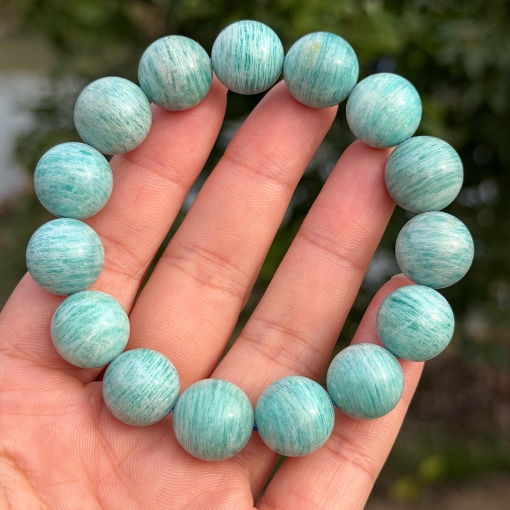 14mm stretchable high quality‎ Amazonite bracelet 1081
